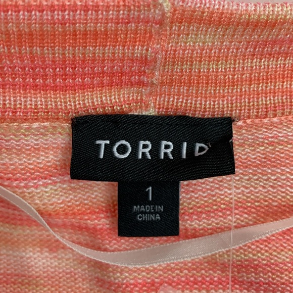 Torrid pink coral spacedye boyfriend cardigan Size 1X Heather button up New NWT - Picture 6 of 15